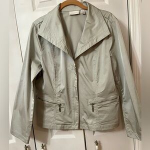 Chico's Size 3 (US 16/18)  Carlyn Metallic Silver Gray Jacket Pre-❤️